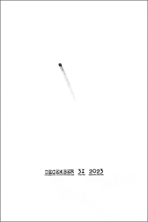 2023 Typewriter Drawing - Shooting Star Holiday Card by Lenka Clayton